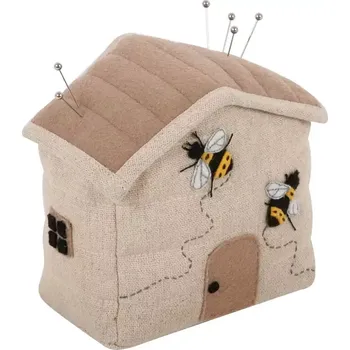 Jehelníček - Včelí domeček (Pincushion: House: Applique: Bee)