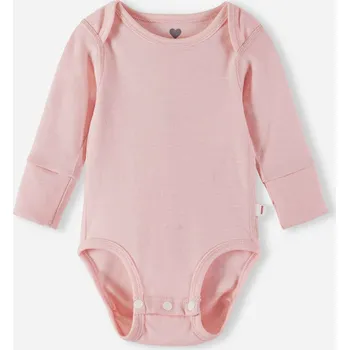 Kojenecký body Merino body dětské dlouhý rukáv Reima Utu - růžové Pale rose Velikost: 50/56