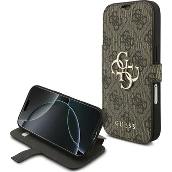 Náhradní díl pro mobilní telefon Kryt Guess Book Case iPhone 17 Pro Gubkp17L4Gmgbr (Pu 4G Metal Logo) Brown