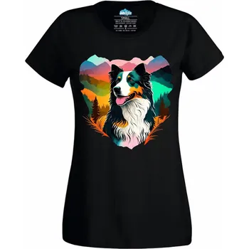 Dámské tričko Horský Pes Australský ovčák (Velikost: 4XL, Barva: Černá)