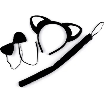 Karnevalový kostým Karnevalová sada - kočka, dalmatin, myška, tygr Varianta: 4 černá kočka, Balení: 1 sada