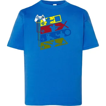 detske-levne-bavlnene-tricko-potisk-hraji-playstation Barva: Royal blue - královsky modrá, Dětská bavlněná trička JHK: M
