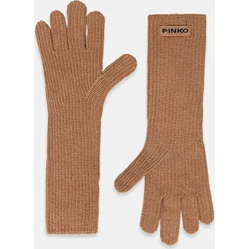 Rukavice Rukavice s přídavkem vlny Pinko hnědá barva, 105997 A2Z4 105997.A2Z4 82X, vel. ONE SIZE