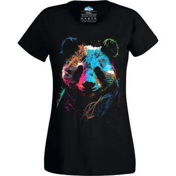 Dámské tričko Dámské tričko Barevná Panda velká (Velikost: 3XL, Barva: Černá)