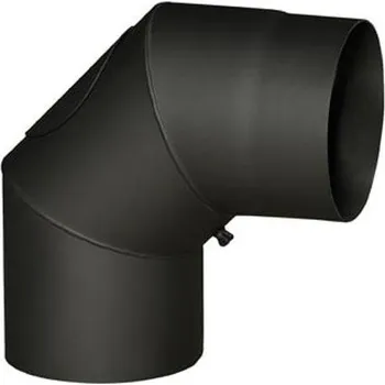 Kouřovod Kovo Kraus Koleno s čistícím otvorem černý 180/90° 1,5 mm