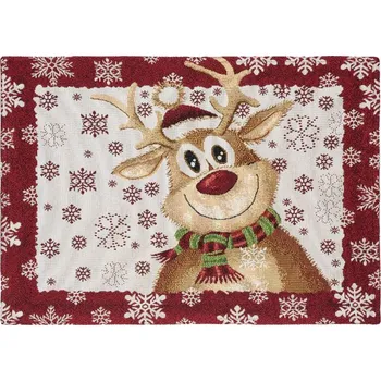 prostírání SCANquilt prostírání MOTIV veselý sobík červenosmetanová prostírání cca 30 x 45 cm