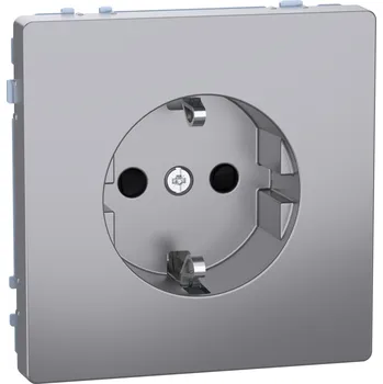 vypínač a zásuvka MEG2300-6036 Zásuvka Schuko, Sys-D, bezšr., stainless, Schneider Electric