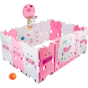 Dětská ohrádka Aga4Kids Dětská plastová ohrádka 118 x 150 x 64 cm růžová