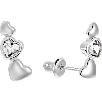 Souprava šperků Atreya Atreya Stříbrné náušnice na šroubek Triple heart Množství: 1 kus - na levé ucho
