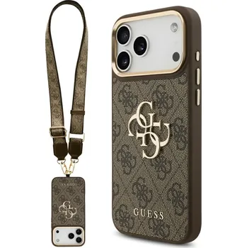 Náhradní díl pro mobilní telefon Guess Kryt iPhone 17 Pro Max Guhcp17Xp4G4Bcsw (Pu W/ Big 4G Classic & Big Strap Metal Buttons) Brown