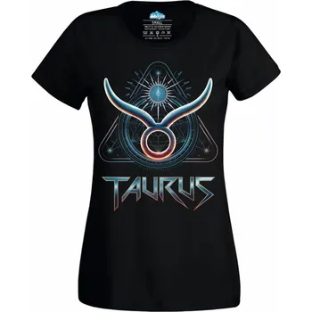 Dámské tričko Znamení Horoskopu Býk Taurus (Velikost: 4XL, Barva: Černá)