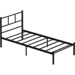 Kovová jednolůžková postel ROVAN 90x200 cm černá nosnost 120 kg