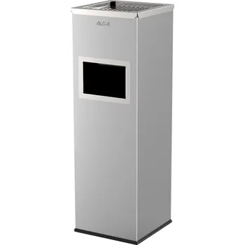 Venkovní odpadkový koš Alda Venkovní odpadkový koš s popelníkem Mirage 22 l, nerez ocel, matná