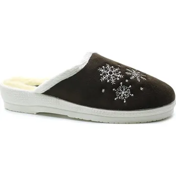 Dámské pantofle MJARTAN 7057 T72-109-B hnědá, dámská domácí obuv vel.42 (MJARTAN 7057 T72-109-B)