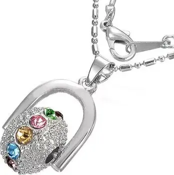 Náhrdelník Řetízek s přívěskem kamínky 36 (Náhrdelník bižuterie)