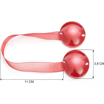 Magnetická spona na závěsy M3 červená - kruh