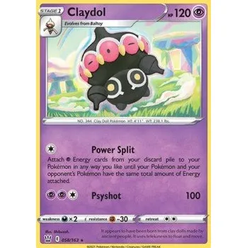Volný čas Pokémon BST 058/163 Claydol - Battle Styles Stav: Near Mint, Verze: REVERSE HOLO
