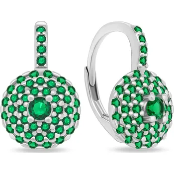 Náušnice Brilio Silver Třpytivé stříbrné náušnice se zelenými zirkony EA12WG + 2 měsíce na vrácení zboží