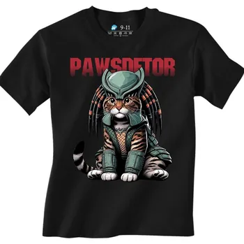 Chlapecké tričko Dětské tričko Predátor Bengálská Kočka Pawsdetor (Velikost: 7-8, Barva: Černá)