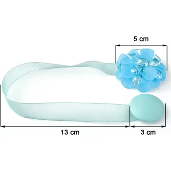 Příslušenství pro záclonu a závěs Magnetická spona na závěsy M7 tyrkysová - květ