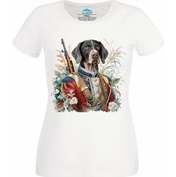 Dámské tričko Generál Německý ohař krátkosrstý (Velikost: 4XL, Barva: Bílá)