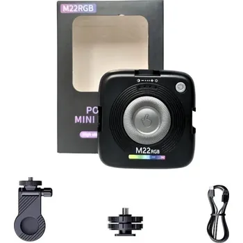 Studiové světlo M22 Mini LED RGB světlo s magnetem nebo klipem 6W, pro telefon, fotoaparát