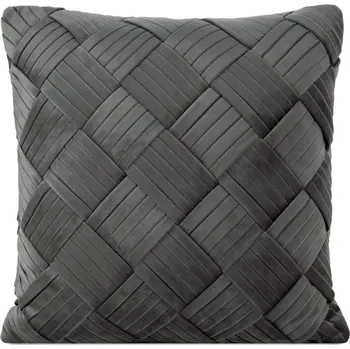 Povlečení Šedý sametový povlak na polštář s efektním proplétáním SONIA 45x45 cm