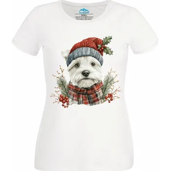 Dámské tričko Zimní Westík v Čepici (Velikost: 4XL, Barva: Bílá)