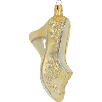 Vánoční dekorace Ozdoba CZ Vánoční ozdoba Střevíček 12 cm zlatá