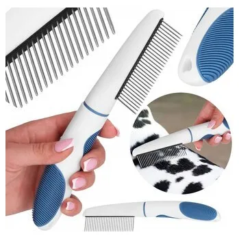 Kartáč pro zvířata Hřeben na srst SPRINGOS PA0263 bílo-modrý