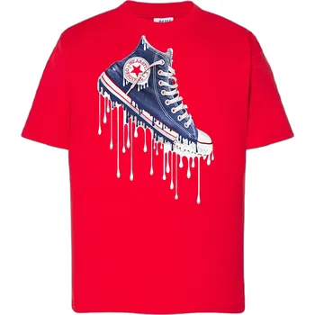 Chlapecké tričko detske-levne-bavlnene-tricko-potisk-modra-teniska Barva: Red - červená, Dětská bavlněná trička JHK: L