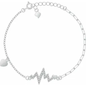 Náramek Brilio Silver Stříbrný náramek Srdíčko a EKG křivka BRC245W + 2 měsíce na vrácení zboží
