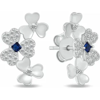 Náušnice Brilio Silver Stříbrné náušnice se čtyřlístky pro štěstí EA1209WB + 2 měsíce na vrácení zboží
