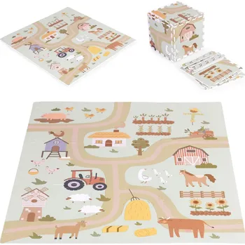 Dětská podložka FARM 90,5x90,5 cm béžová