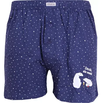 Boxerky Trenky Andrie s vánočním potiskem PS5933 navy velikost XXL-58/60