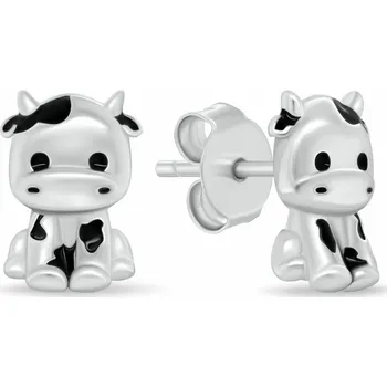 Náušnice Brilio Silver Jedinečné stříbrné náušnice Kráva EA1219W + 2 měsíce na vrácení zboží