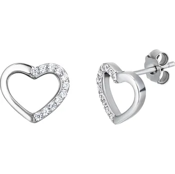 Šperk Preciosa Stříbrné náušnice srdce True Love s kubickou zirkonií Preciosa 5437 00