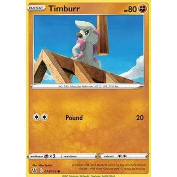 Volný čas Pokémon BST 073/163 Timburr - Battle Styles Stav: Near Mint, Verze: REVERSE HOLO