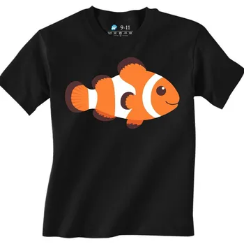 Chlapecké tričko Dětské tričko Hledá se Nemo Clownfish (Velikost: 7-8, Barva: Černá)