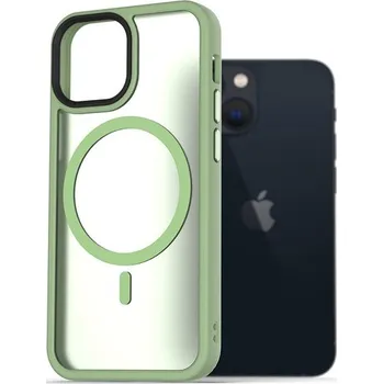 Pouzdro na mobilní telefon AlzaGuard Matte Case Compatible with MagSafe pro iPhone 13 Mini zelený