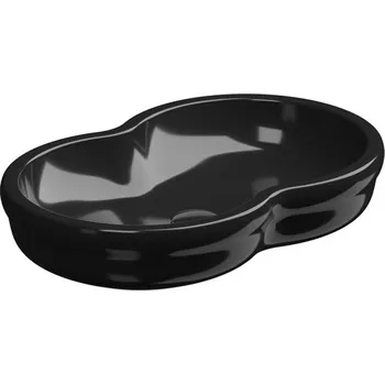 Umyvadlo na desku Time keramické, černé lesklé, 65x42 cm, TILAVFS65002