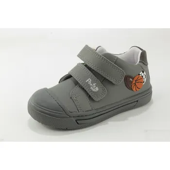 Dětské kožené polobotky PONTE PPG2811M šedé zdravotní šedá 27