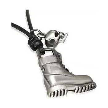 Řetízek Přívěšek těžká bota na kůži 173 (Módní náhrdelník, kůže)