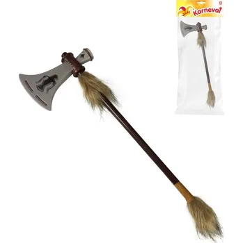 Karnevalový doplněk KARNEVAL Sekera indiánská s kožešinou (karnevalový doplněk)