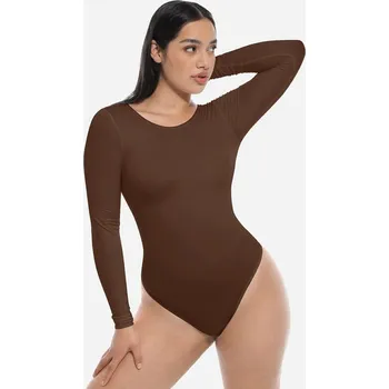 Body Tvarující body s dlouhým rukávem, HNĚDÉ velikost ostatní: XL/XXL