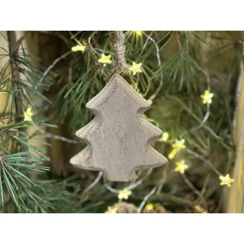 Vánoční dekorace Závěs stromeček dřevo