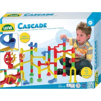 Hračka LENA Kuličková dráha 48ks + 20 kuliček v krabici 40x30x8,5cm