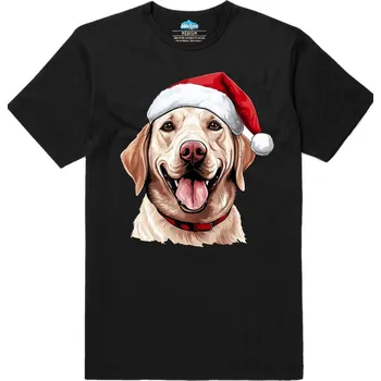 Pánské tričko Pánské tričko Vánoční Labradorský retrívr (Velikost: L, Barva: Černá)