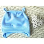 AMÁLKA Plyšová zavazovací čepička, modrá Velikost: 62-68