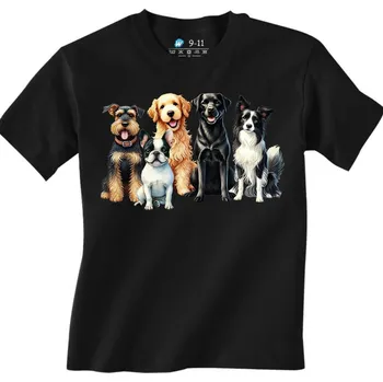 Chlapecké tričko Dětské tričko Parta psích kámošů (Velikost: 7-8, Barva: Černá)